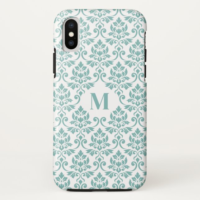 Feuille Damask Teal Pattern (Custom) Case-Mate iPhone Case (Back)