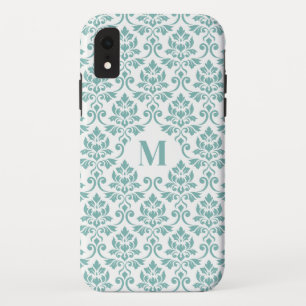 Feuille Damask Teal Pattern (Custom) iPhone XR Case