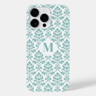 Feuille Damask Teal Pattern (Custom) iPhone 14 Pro Max Case