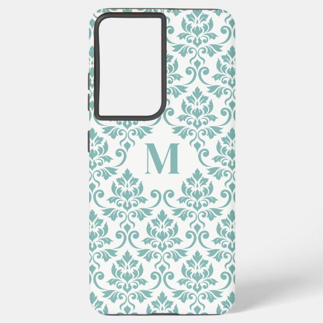 Feuille Damask Teal Pattern (Custom) Samsung Galaxy S21+ Case (Back)