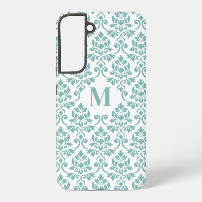 Feuille Damask Teal Pattern (Custom) Samsung Galaxy S22+ Case (Back)