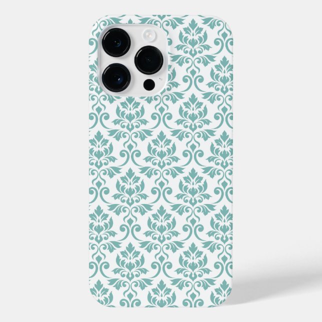 Feuille Damask Teal Pattern iPhone Case (Back)