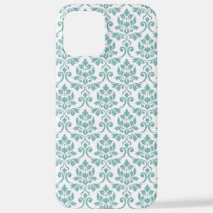 Feuille Damask Teal Pattern iPhone 12 Pro Max Case