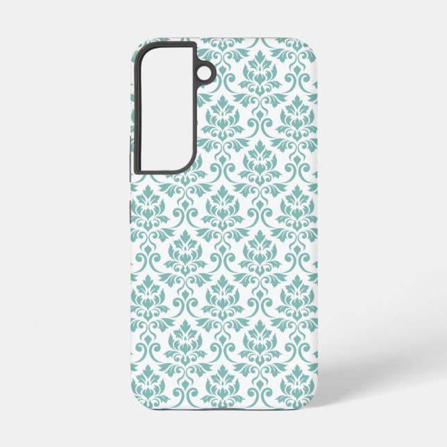 Feuille Damask Teal Pattern Samsung Galaxy S22 Case (Back)