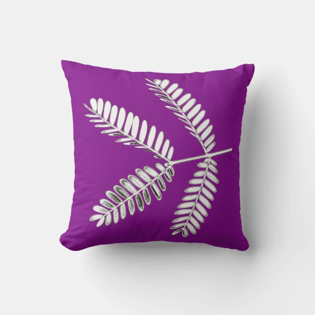 Fever Tree Leaves Branch Cushion Throw Pillow (Front)