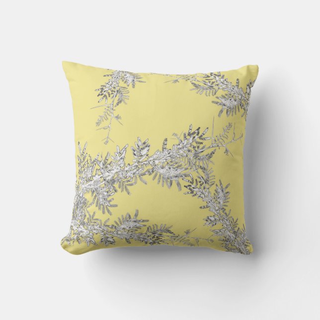 Fever Tree Leaves Branch Cushion Throw Pillow (Front)