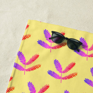 Fever Tree Leaves Pattern Beach Towel
