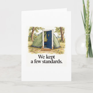 Few Standards Funny Camping Door Card