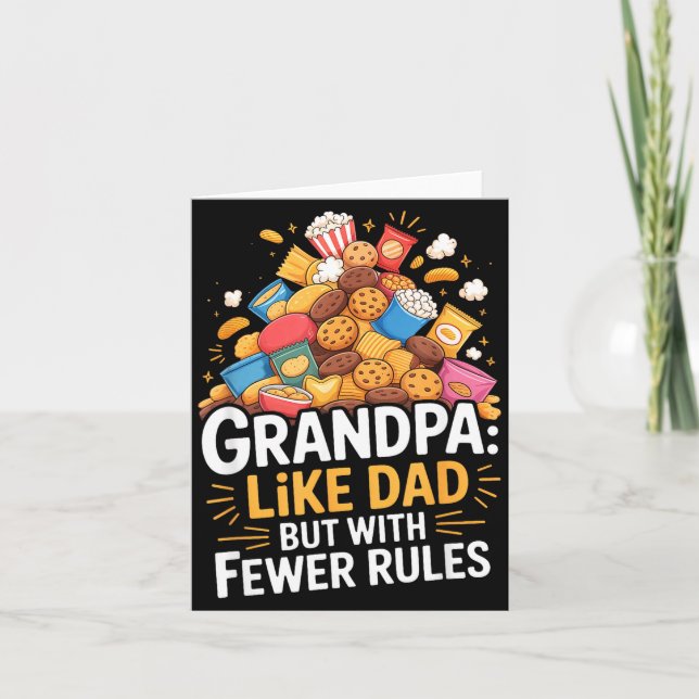 Fewer Rules Funny Grandpa  Card (Front)