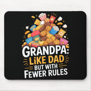 Fewer Rules Funny Grandpa Mouse Pad