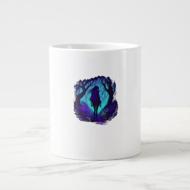 Fey Gothic Emo Goblincore Aesthetic  Forest Graphi Large Coffee Mug (Front)