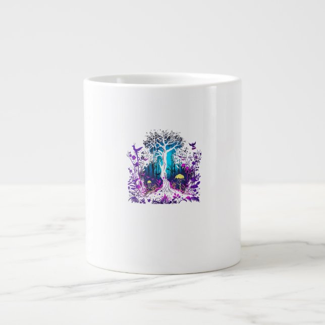 Fey Gothic Emo Goblincore Aesthetic  Forest Graphi Large Coffee Mug (Front)