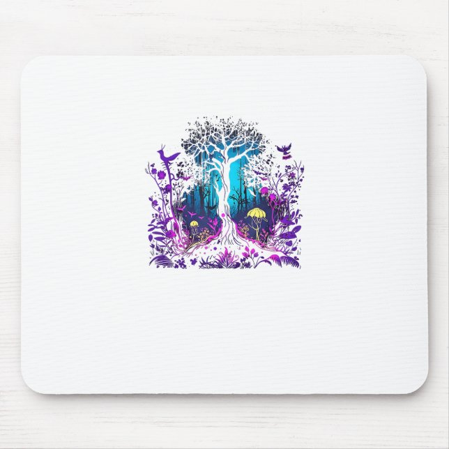 Fey Gothic Emo Goblincore Aesthetic  Forest Graphi Mouse Pad (Front)