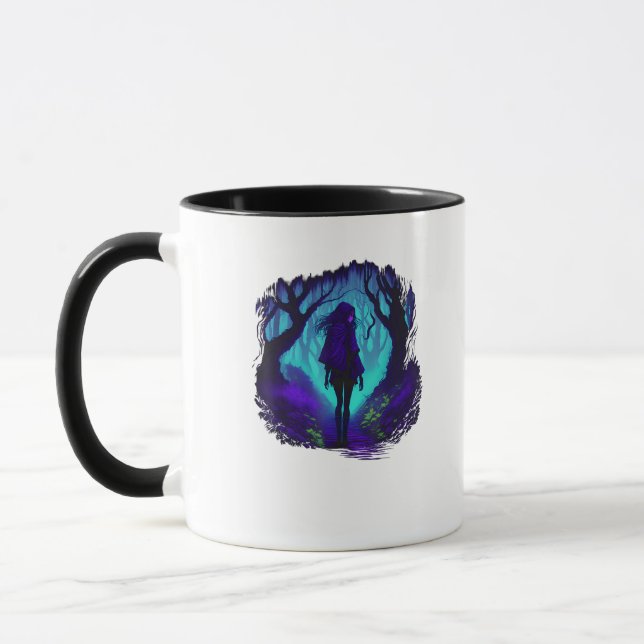 Fey Gothic Emo Goblincore Aesthetic  Forest Graphi Mug (Left)