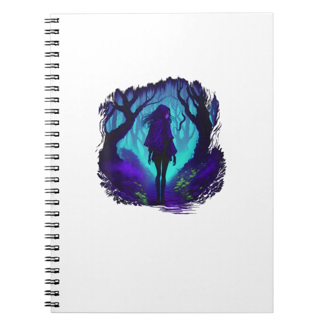 Fey Gothic Emo Goblincore Aesthetic  Forest Graphi Notebook (Front)