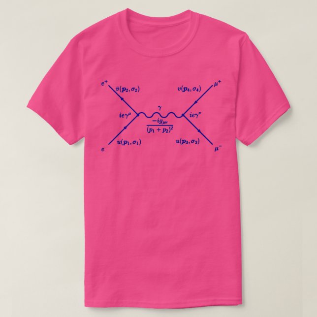 Feynman diagram electron positron pair annihilatio T-Shirt (Design Front)