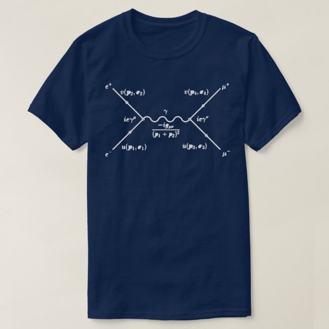 Feynman diagram electron positron scattering  T-Shirt (Design Front)