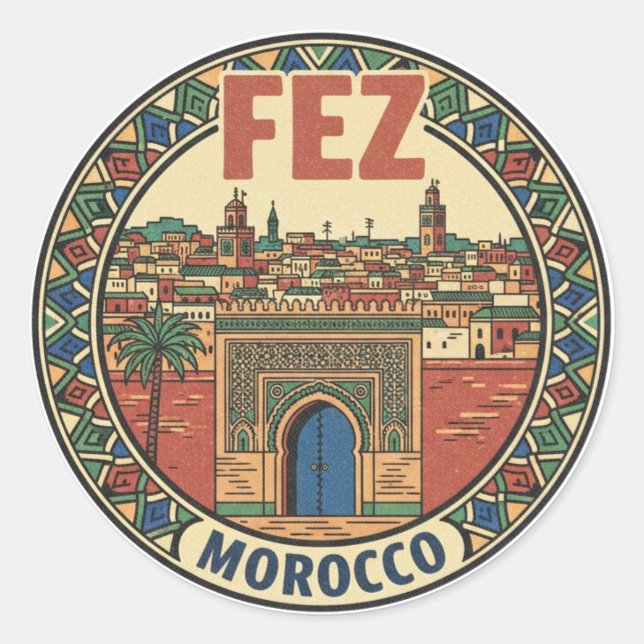 Fez Morocco Travel Classic Round Sticker (Front)