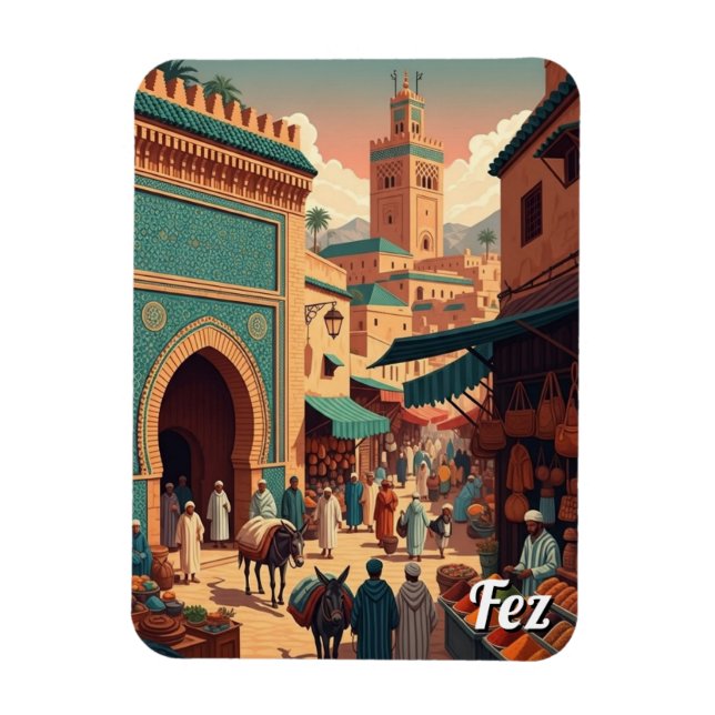 Fez Morocco Travel Magnet (Vertical)
