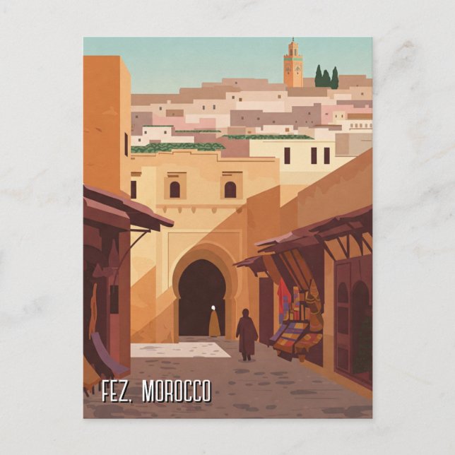 Fez Morocco Travel Postcard (Front)