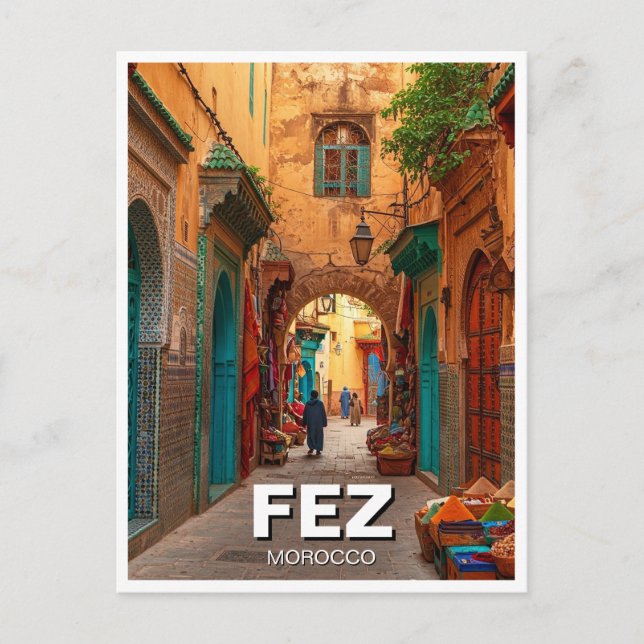 Fez Morocco Travel Postcard (Front)