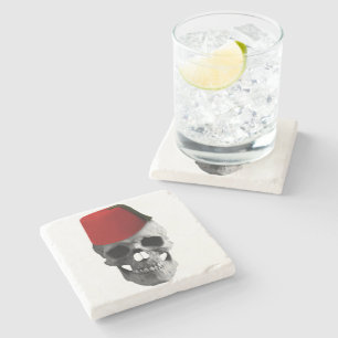 Fez of the Effendi: A Skull's Egyptian Tale Stone Coaster