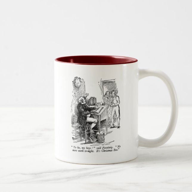 Fezziwig (with text) Two-Tone coffee mug (Right)
