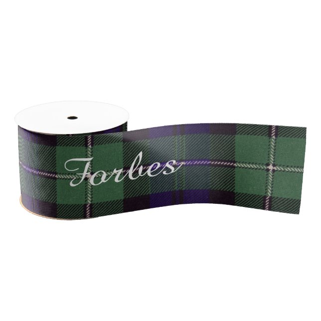 fForbes clan Plaid Scottish tartan Grosgrain Ribbon (Spool)