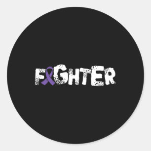 Fghter1- Epilepsy Awareness Support Ribbon Classic Round Sticker