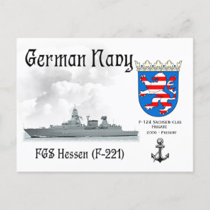 FGS Hessen (F-221) German Navy Frigate Postcard