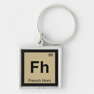 Fh - French Horn Music Chemistry Periodic Table Key Ring