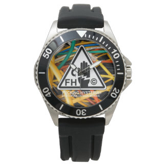 FH WIRES Protector Black SILICON BAND WATCH