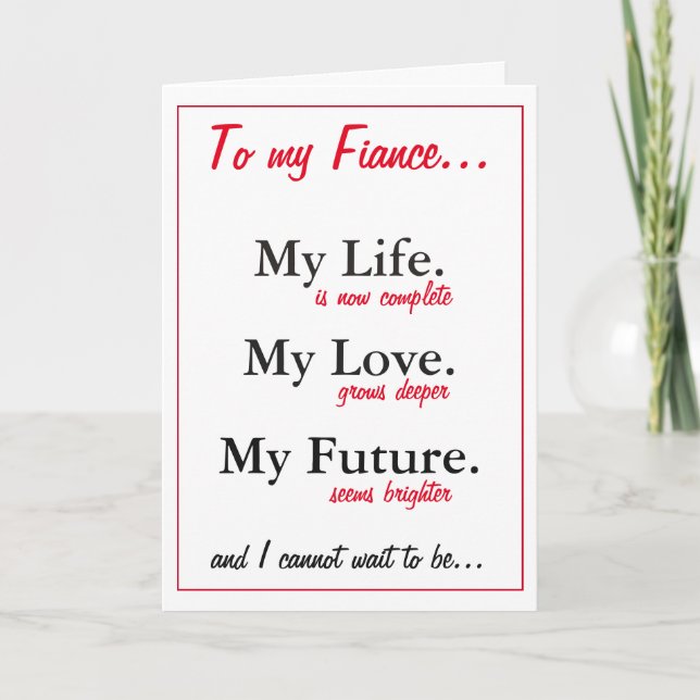 Fiance birthday card. love. wife card (Front)
