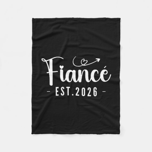 Fiancé Est 2026 Funny Fiance - Future Husband Fleece Blanket (Front)