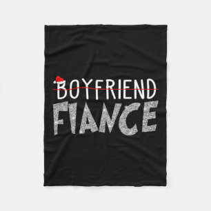 Fiance Fiancee Christmas Pyjamas Engaged Couples M Fleece Blanket