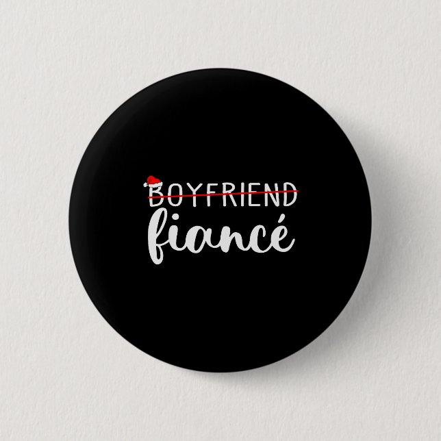 Fiance Fiancee Engaged Couples Matching Christmas  6 Cm Round Badge (Front)