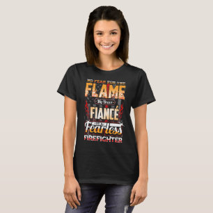 Fiance Firefighter American Flag T-Shirt