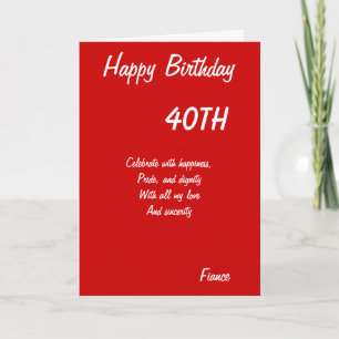 Fiance fortieth birthday cards