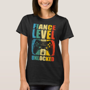 Fiance Level Unlocked Wedding Gamer Groom To Be Bl T-Shirt