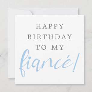 fiance romantic heart font modern happy birthday card