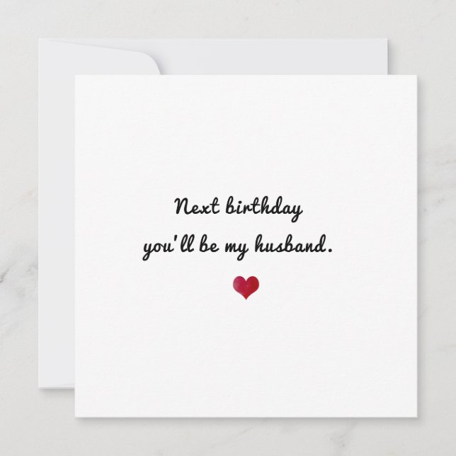 fiance romantic love cute heart happy birthday card (Front)