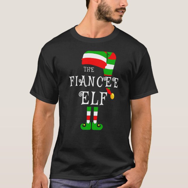 Fiancee Elf Family Christmas Matching Pyjamas Grou T-Shirt (Front)