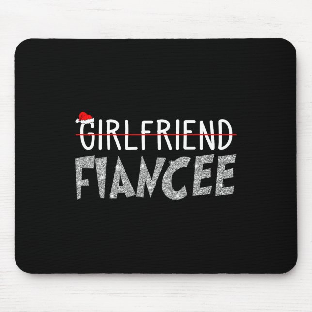 Fiancee Fiance Christmas Pyjamas Engaged Couples M Mouse Pad (Front)