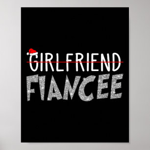 Fiancee Fiance Christmas Pyjamas Engaged Couples M Poster