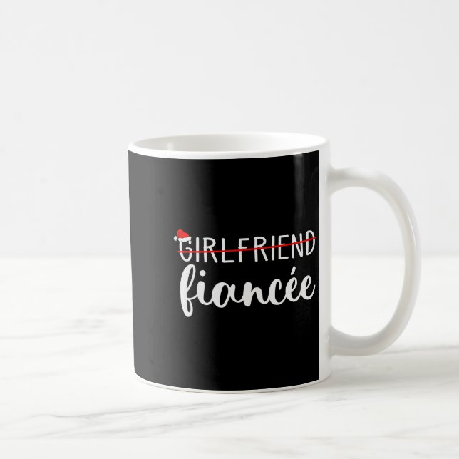 Fiancee Fiance Engaged Couples Matching Christmas  Coffee Mug (Right)