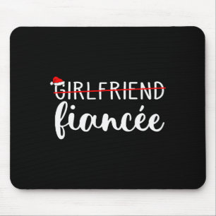 Fiancee Fiance Engaged Couples Matching Christmas Mouse Pad