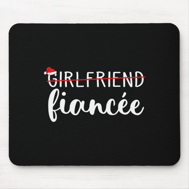 Fiancee Fiance Engaged Couples Matching Christmas  Mouse Pad (Front)
