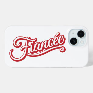 Fiancee red/white on white iPhone 15 case