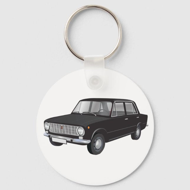 Fiat 124 black key ring (Front)