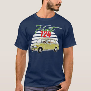 Fiat 124 Retro Italian  Lover Gift Design T-Shirt
